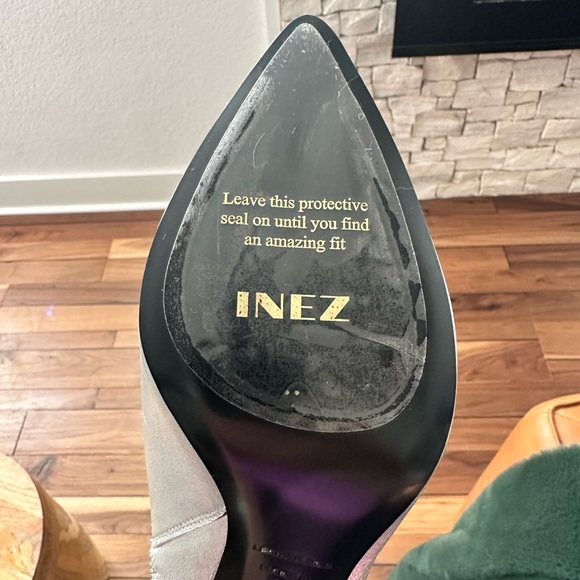 INEZ Mila Soft Silver Pointy Toe Heeled Boots sz: 9 NWOB - Picture 13 of 13